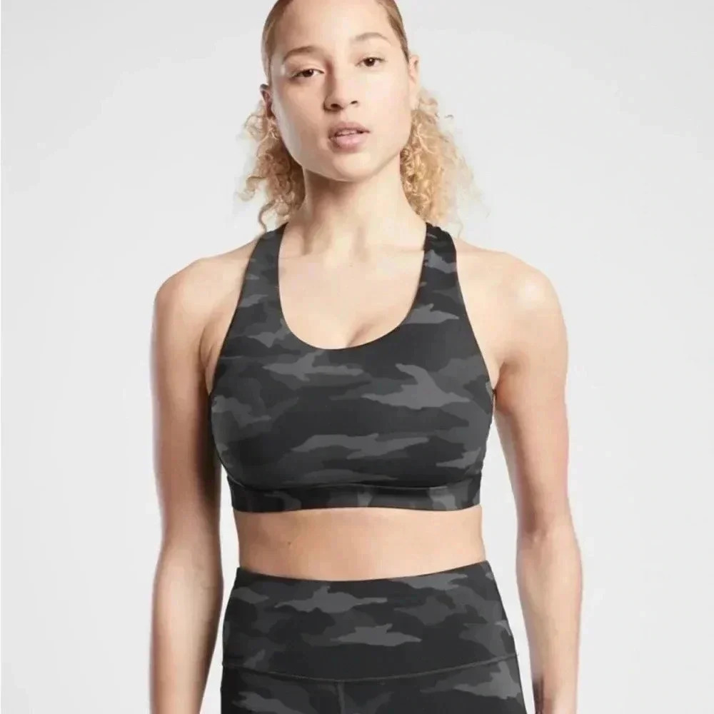 Athleta Camo Print Green Sports bra size small